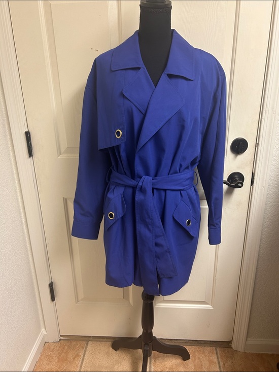 JH Collectibles Jackets & Blazers - JH Collectibles vintage royal blue short trench coat jacket, Size 8